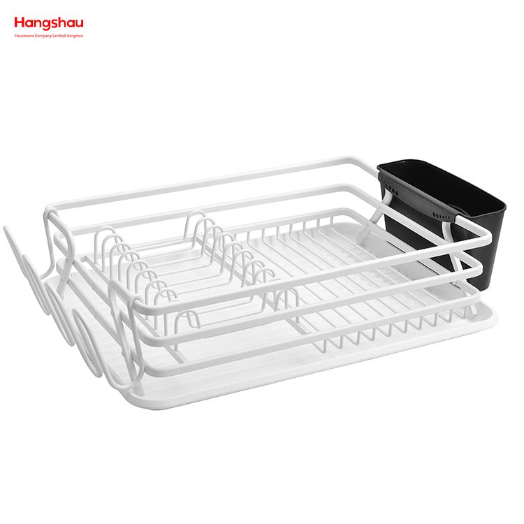 White aluminum Drying Plastic Dish Rack رف أطباق بلاستيكي لتجفيف الألومنيوم الأبيض