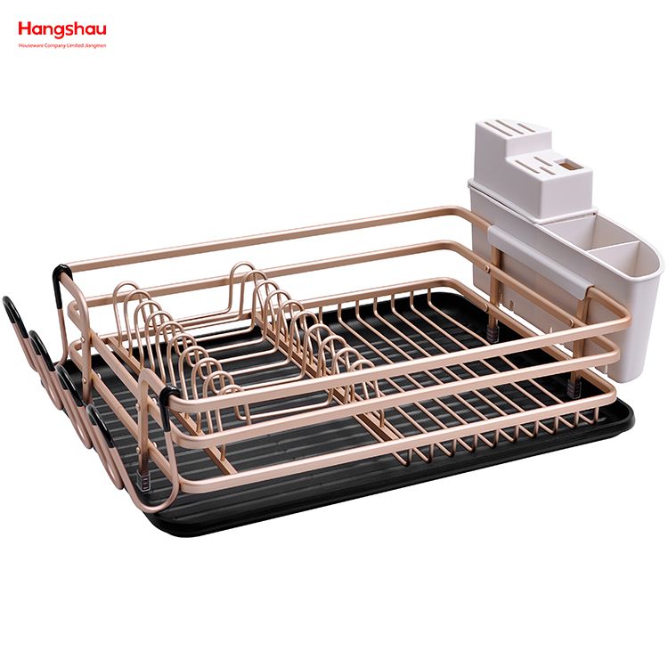 Golden Stand Dish Rack over Sink حامل أطباق ذهبي فوق الحوض
