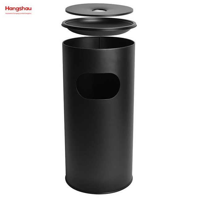 منافض السجائر 30 لتر في الأماكن العامة، صناديق النفايات، منطقة التدخين، سلة المهملات مع منفضة سجائر في بهو الفندق، سلة المهملات، سلة المهملات، منفضة سجائر مستديرة من الفولاذ المقاوم للصدأ، مزبلة معدنية 