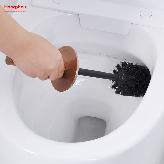 فرشاة تواليت معدنية فاخرة من الفولاذ المقاوم للصدأ للحمام مع حامل مجموعة تنظيف فرشاة بلاستيكية 