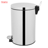 المطبخ المنزلي الحمام 20L حاوية القمامة الفولاذ المقاوم للصدأ البولندية مع دواسة القدم شكل دائري مرآة تلميع سلة المهملات