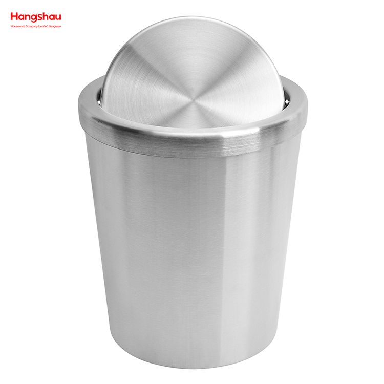 5L غرفة الفندق غطاء متأرجح دائري سلة المهملات المعدنية سلة المهملات سلة المهملات الصلب سلة المهملات سلة المهملات المعدنية مع غطاء غطاء