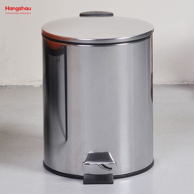 5L الحمام المطبخ فندق مكتب الفولاذ المقاوم للصدأ سلة المهملات شكل دائري صناديق النفايات دواسة