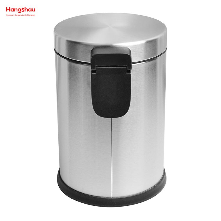 الحمام المنزلي الفولاذ المقاوم للصدأ 3L سلة المهملات دواسة مع غطاء إغلاق ببطء و Mutely سلة المهملات المستديرة سلة المهملات مزبلة