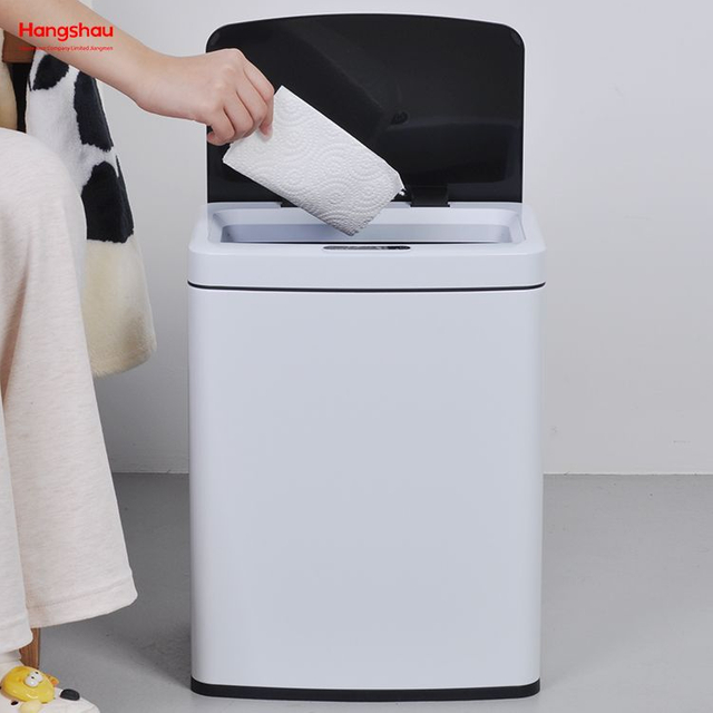 الأبيض 15l الفولاذ المقاوم للصدأ 4 جالون لا اللمس الكهربائية سلة المهملات مزبلة سلة المهملات سلة المهملات الذكية سلة المهملات الاستشعار سلة المهملات