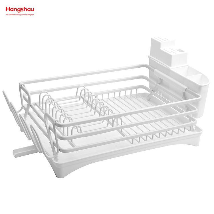 رف أطباق من سبائك الألومنيوم الأبيض فوق المغسلة منظم لتجفيف المعادن من البلاستيك صينية الأطباق رف المطبخ حامل الأطباق رف الأطباق كونترتوب رف الأطباق حامل الكأس 