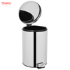 المطبخ المنزلي الحمام 20L حاوية القمامة الفولاذ المقاوم للصدأ البولندية مع دواسة القدم شكل دائري مرآة تلميع سلة المهملات