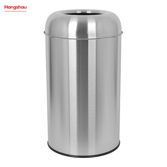 50L الفولاذ المقاوم للصدأ المنبثقة مفتوحة الأعلى سلة المهملات سلة المهملات المستديرة المفتوحة (مع دلو داخلي) فندق ساحة في الهواء الطلق حديقة سلة المهملات سلة المهملات 