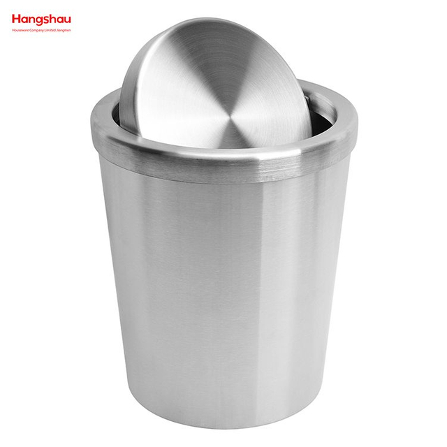 5L غرفة الفندق غطاء متأرجح دائري سلة المهملات المعدنية سلة المهملات سلة المهملات الصلب سلة المهملات سلة المهملات المعدنية مع غطاء غطاء