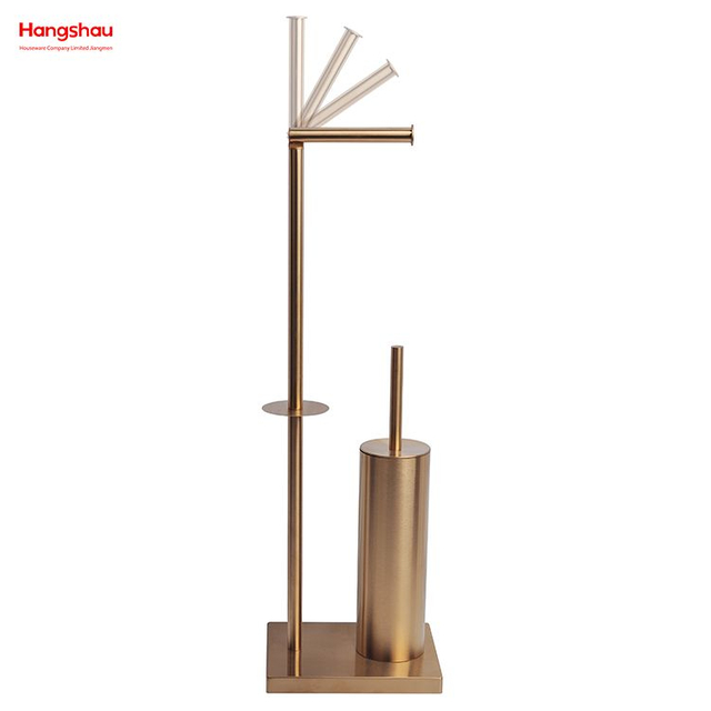 فرشاة تواليت من الفولاذ المقاوم للصدأ قائمة بذاتها من الفولاذ المقاوم للصدأ وحامل ورق قائم بفرشاة ومضادة لبصمات الأصابع، حامل فرشاة تواليت معدني 