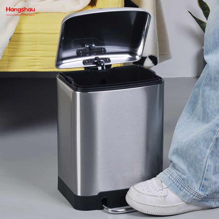 6L المنزل المطبخ الفولاذ المقاوم للصدأ الشمال حاوية القمامة فندق الحمام المعادن سلة مهملات دواسة بن صناديق إعادة التدوير