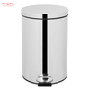 المطبخ المنزلي الحمام 20L حاوية القمامة الفولاذ المقاوم للصدأ البولندية مع دواسة القدم شكل دائري مرآة تلميع سلة المهملات