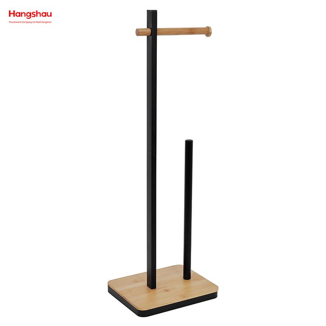 حامل المناشف الورقية قائم بذاته للحامل الرأسي القابل للفصل موزع مناديل ورقية مع منتجات الخيزران والمعادن المركبة