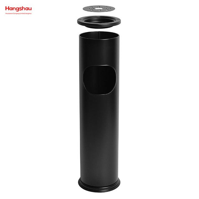 منافض السجائر سعة 8 لتر في الأماكن العامة، صناديق النفايات، منطقة التدخين، سلة المهملات، الفولاذ المقاوم للصدأ، منفضة سجائر مستديرة صغيرة، مزبلة معدنية مع منفضة سجائر في بهو الفندق، سلة المهملات