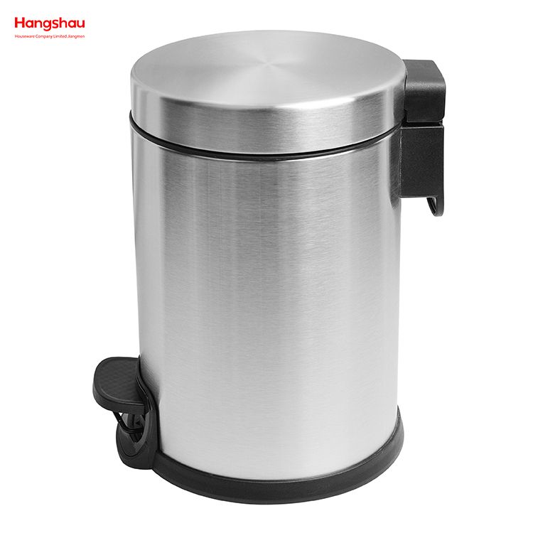 الحمام المنزلي الفولاذ المقاوم للصدأ 3L سلة المهملات دواسة مع غطاء إغلاق ببطء و Mutely سلة المهملات المستديرة سلة المهملات مزبلة