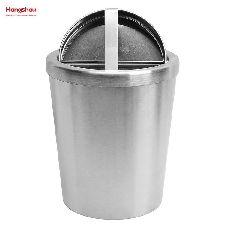 5L غرفة الفندق غطاء متأرجح دائري سلة المهملات المعدنية سلة المهملات سلة المهملات الصلب سلة المهملات سلة المهملات المعدنية مع غطاء غطاء