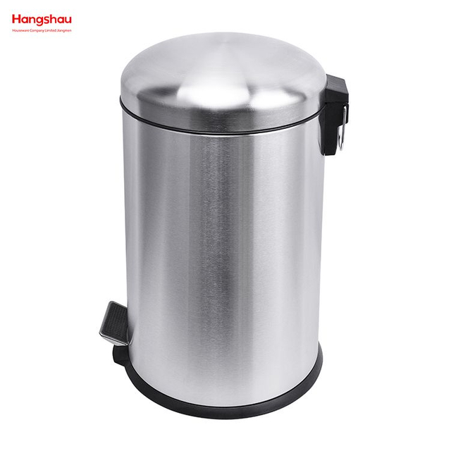 20L المنزلية الفولاذ المقاوم للصدأ دواسة مستديرة بن B صناديق النفايات النوع مزبلة القمامة يمكن athroom الداخلية دلو سلة المهملات مع دواسة خطوة لاستخدام المكتب والمطبخ