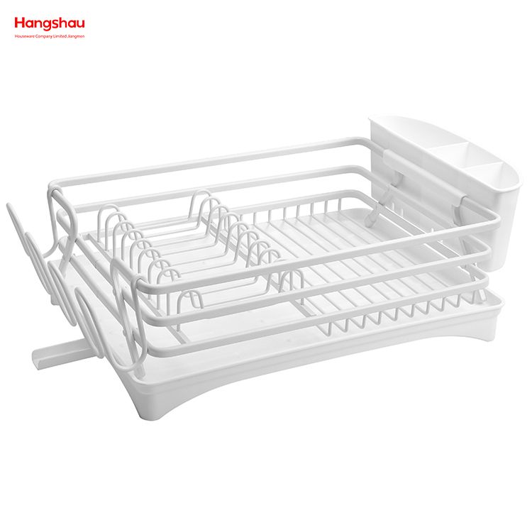 رف أطباق من سبائك الألومنيوم الأبيض فوق المغسلة منظم لتجفيف المعادن من البلاستيك صينية الأطباق رف المطبخ حامل الأطباق رف الأطباق كونترتوب رف الأطباق حامل الكأس 