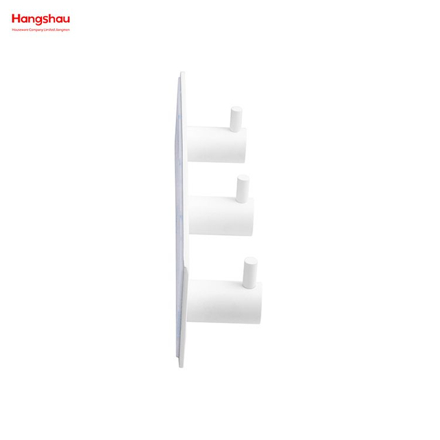 خطافات معدنية للحمام للجدار، ثلاثة خطافات من الفولاذ المقاوم للصدأ، خطاف لاصق للتعليق على الحائط مع شريط لاصق مزدوج 